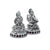 Elegant silver murti of Lakshmi and Ganesha featuring purple and green accents (Diwali)