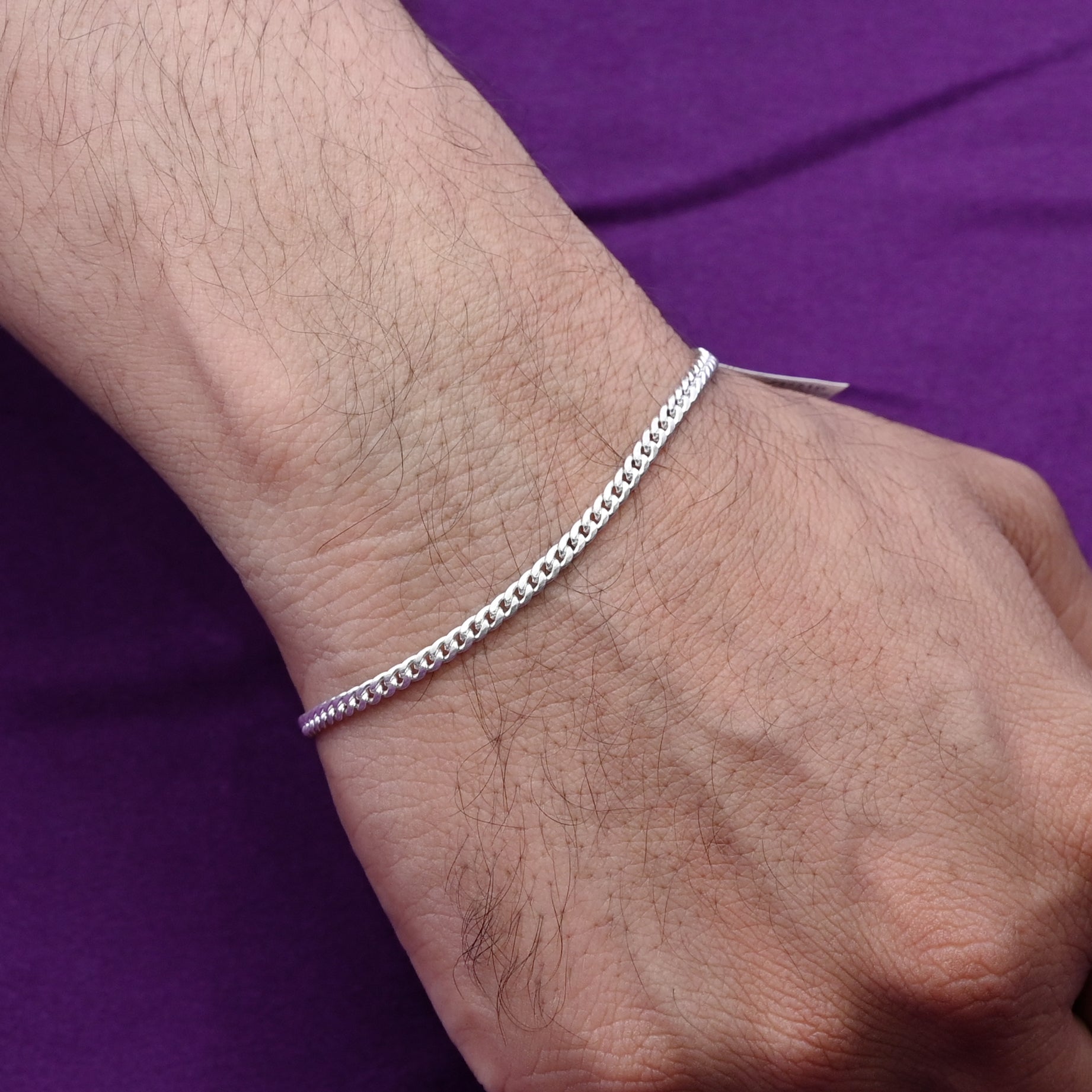 Sterling Silver Chain Mens Bracelet (1)