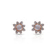 Center Pearl Flower Design Silver Stud Earrings