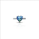 Sterling Silver Blue and Green Heart Shape Ring for Girls