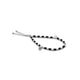 Sterling Silver Blue Gem Stone with Silver and Black Beads Anklet for Girls