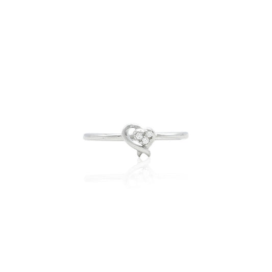 Silver ring featuring a whimsical heart design, offering a playful and elegant accessory.