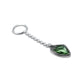 Stylish Silver Chain Keychain with Green Gemstone