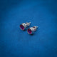 Beautiful Round Pink Stone Silver Earrings