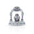 Divine Silver Ganesha Murti with Multicolour Stones