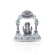 Divine Silver Ganesha Murti with Multicolour Stones