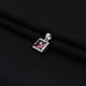 Silver Center Pink Gem Stone with Square Design Pendant for Girls