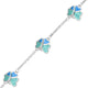 Sterling Silver Attractive Teal &amp; Blue Butterfly Bracelet for Girls