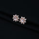 Center Pearl Flower Design Silver Stud Earrings