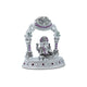 Divine Silver Ganesha Murti with Multicolour Stones