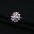 Silver Pink Gem Stone Flower Design Ring for Girls