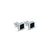 Chic square black stone stud earrings in a minimalist silver setting