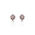 Center Opal Leaf Design Silver Stud Earrings