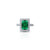 Sterling silver emerald ring for women and girls.