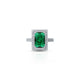 Sterling silver emerald ring for women and girls.