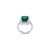 Elegant silver ring featuring a vibrant emerald.