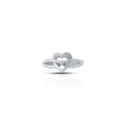 Heart-shaped sterling silver ring for a romantic touch