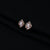 Center Opal Leaf Design Silver Stud Earrings