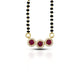 Stylish Mangalsutra with Three Ruby Gemstones and Black Beads