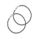 Stylish silver anklet for girls featuring black and silver beads, creating a chic and modern design