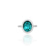 925 Silver Oval Sky-Blue Zircon Ring for Girls
