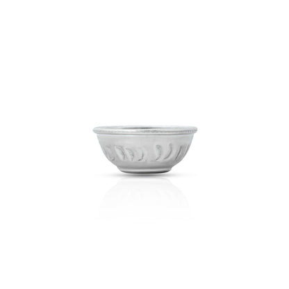 Sleek silver bowl with a minimalist, simple design