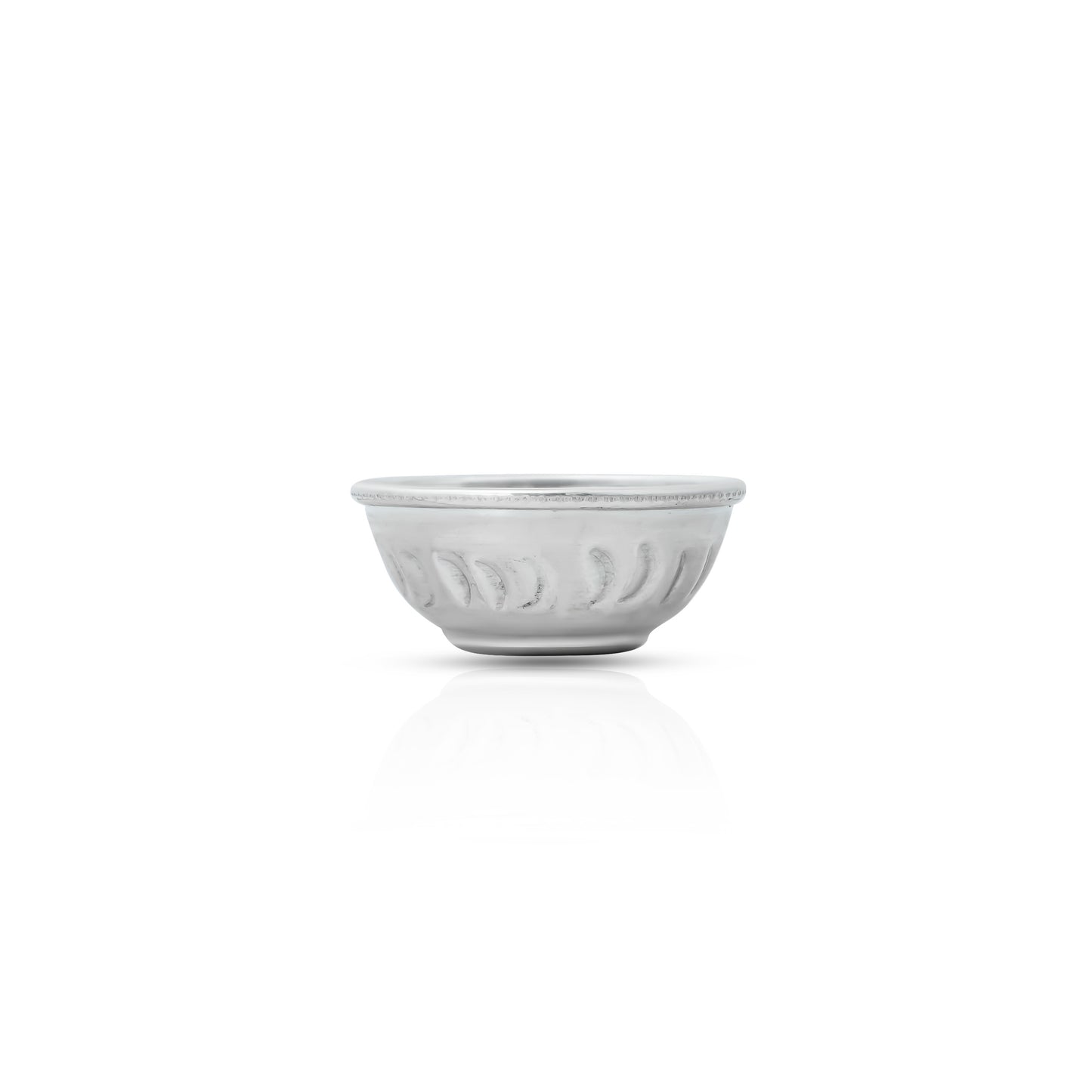 Elegant silver bowl with a sleek, simple design