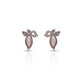 Stunning Rose Gold Plated Silver Earrings Adorned with Pearl