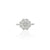 Silver Fashionable Multiple White Gem Girls Ring