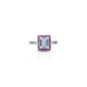 Sterling Silver Emerald Cut American Diamond Ring