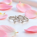 Silver Butterfly Cross Adjustable Toe Ring (Bichiya) for Women & Girls