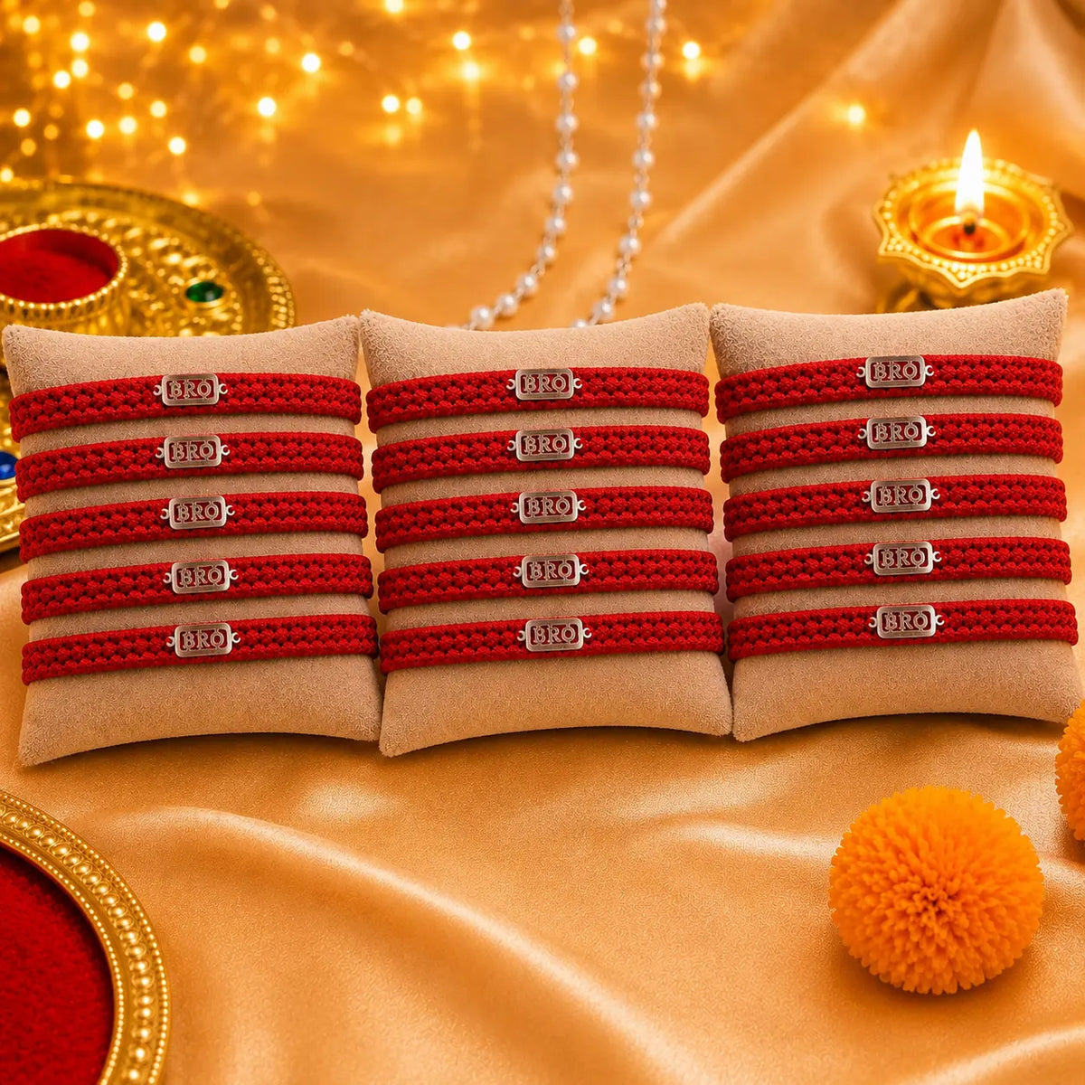 Trendy BRO Silver Rakhi Gift for Bhai
