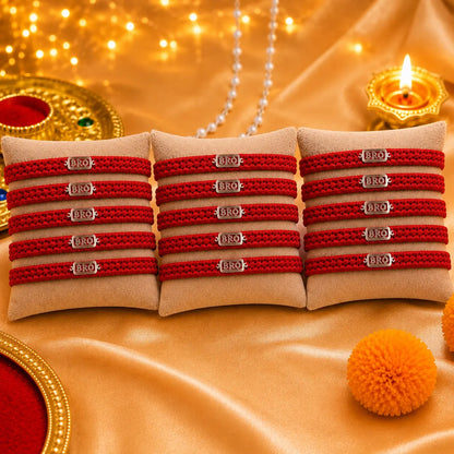 Trendy BRO Silver Rakhi Gift for Bhai