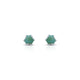 Silver stud earrings with mint green pearls