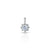 Silver Center CZ Gem Stone with Flower Design Pendant for Girls