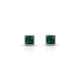 Elegant silver stud earrings featuring square green stones