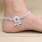 Oxidised Silver Anklet with Green and Pink Beads