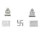 Auspicious Diwali Pooja Box with Silver Swastik and Silver Lakshmi Ganesha Idols