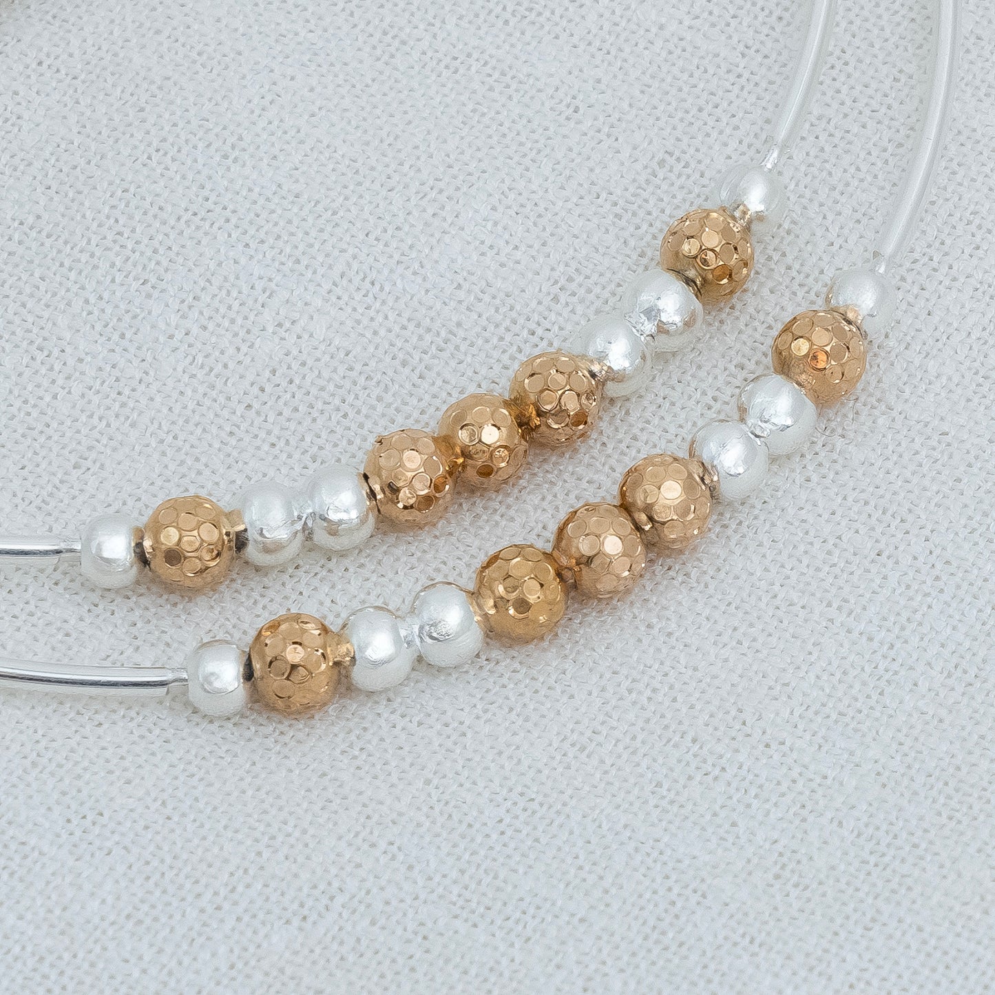 Silver Kada Payal with Dual Tone Beads Design