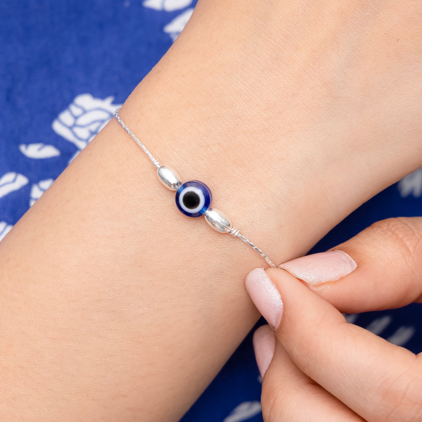 Evil Eye Silver Wrist Charm