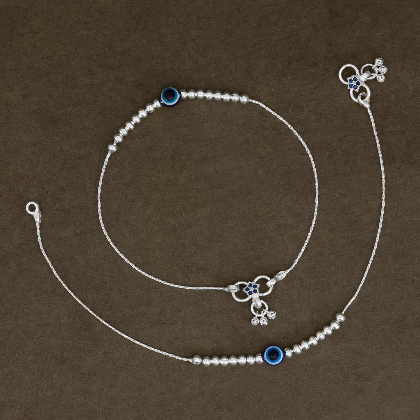Celestial Guard Evil Eye Silver Anklet