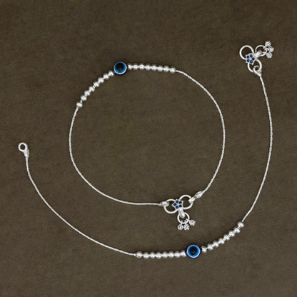 Celestial Guard Evil Eye Silver Anklet