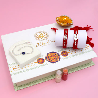 Silver Rakhi Duo for Siblings
