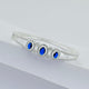 Feminine Silver Bracelet with Trio of Blue Stones at the Center for Girls.