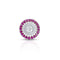 Elegant Silver Ring with Purple Gemstone Border