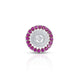 Elegant Silver Ring with Purple Gemstone Border