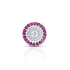 Elegant Silver Ring with Purple Gemstone Border