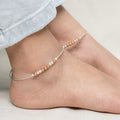 Silver Kada Payal with Dual Tone Beads Design