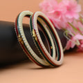 Gold Small Swastika Design Bangle Traditional Hindu Jewelry.