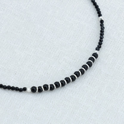 Traditional Silver Black Beads Anklet for Women & Girls